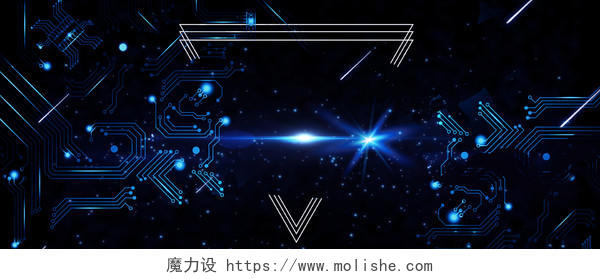 线条背景蓝色几何三角炫酷科技商务商业背景banner